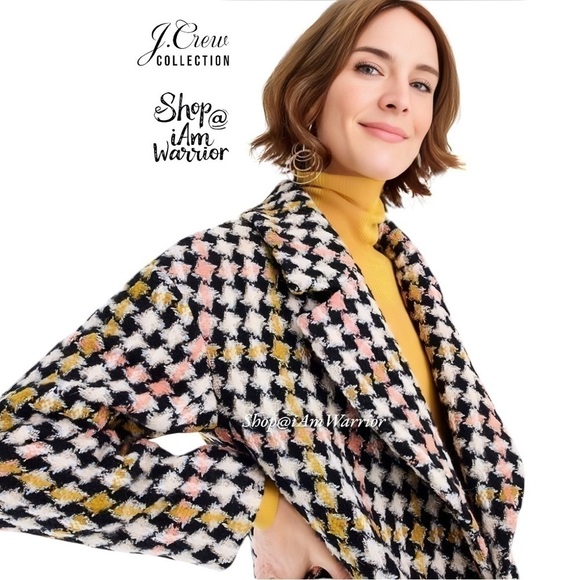 J.Crew Collection large check houndstooth double breasted coat *shop@iamwarrior - Picture 3 of 16